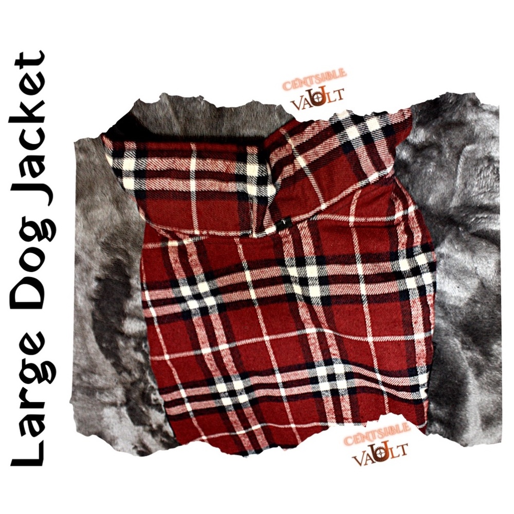 NWOT Large Dog Plaid Winter Vest Jacket